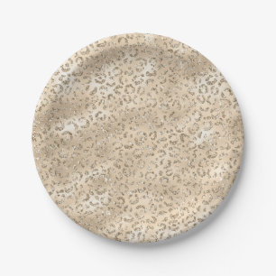 Prato De Papel Padrão de Impressão de Pele de Leopardo Chita Marr