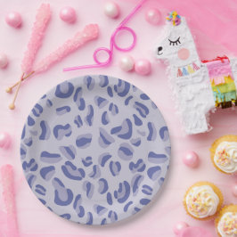 Prato De Papel Padrão de Leopardo Roxo Lavanda