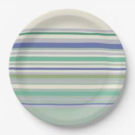 Prato De Papel Padrão de Listras Pastel Nórdico