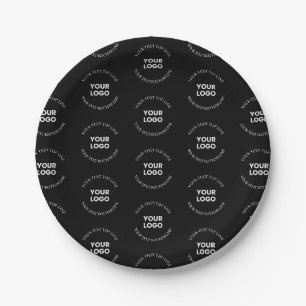 Prato De Papel Padrão de logotipo e texto editável fácil de subst