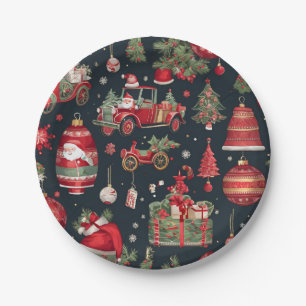 Prato De Papel Padrão de Natal