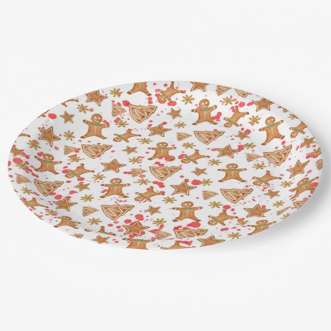 Prato De Papel Padrão de Natal do pão-de-açúcar (Inclinado)