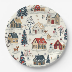 Prato De Papel Padrão de Natal Vintage Woodland (11)