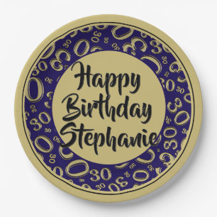 Prato De Papel Padrão de Números Aleatórios de 30