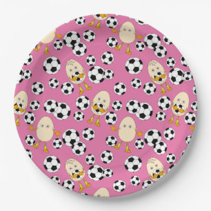 Prato De Papel Padrão de Ovos do Futebol