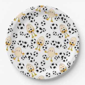 Prato De Papel Padrão de Ovos do Futebol