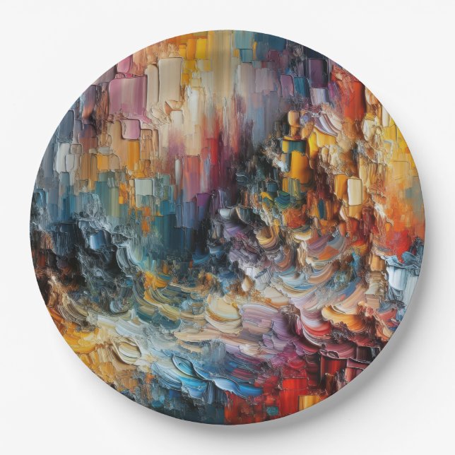 Prato De Papel Padrão de pintura texturizada espessa (Frente)