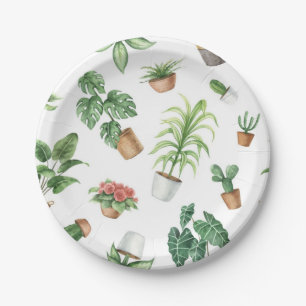 Prato De Papel Padrão de planta