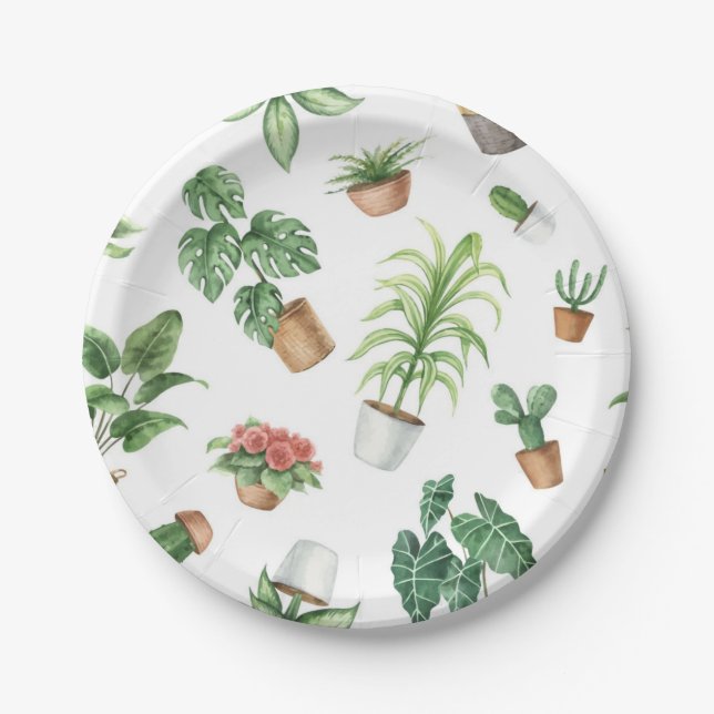 Prato De Papel Padrão de planta (Frente)