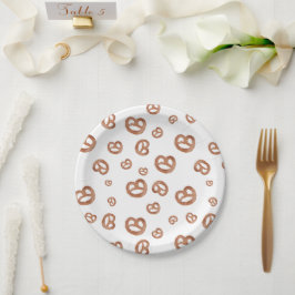 Prato De Papel Padrão de Pretzel de Mola Salgada