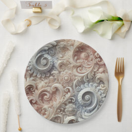 Prato De Papel Padrão de rendas de Pastel de gradiente elegante