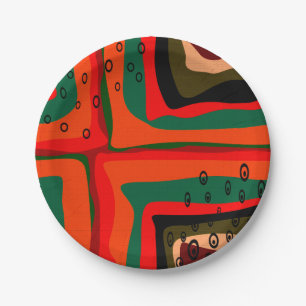 Prato De Papel Padrão de retrorcores modernas abstrato sem costu