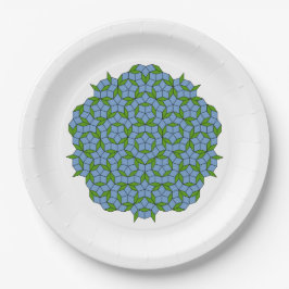 Prato De Papel Padrão de Rhombus Penrose Verde e Azul