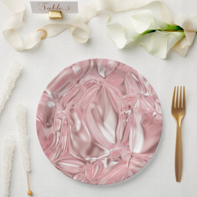 Prato De Papel Padrão de Ruga de Folha (Casamento)