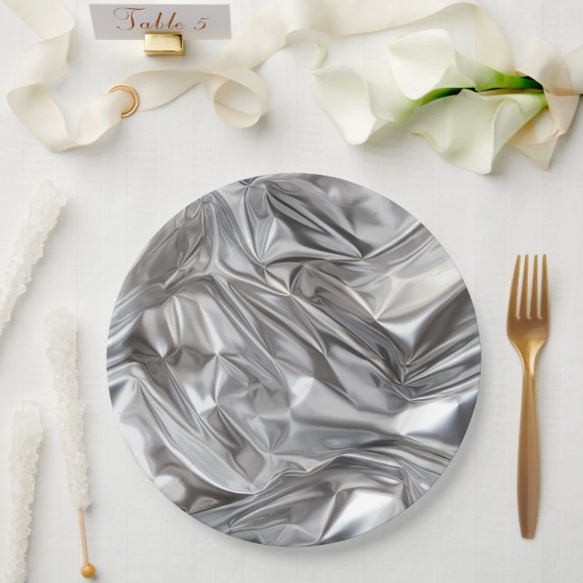 Prato De Papel Padrão de Rugas de Folha (Casamento)