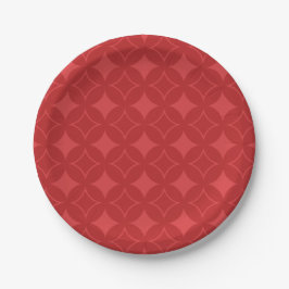 Prato De Papel Padrão de shippo vermelho