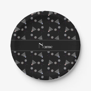 Prato De Papel Padrão de símbolo preto de nome personalizado