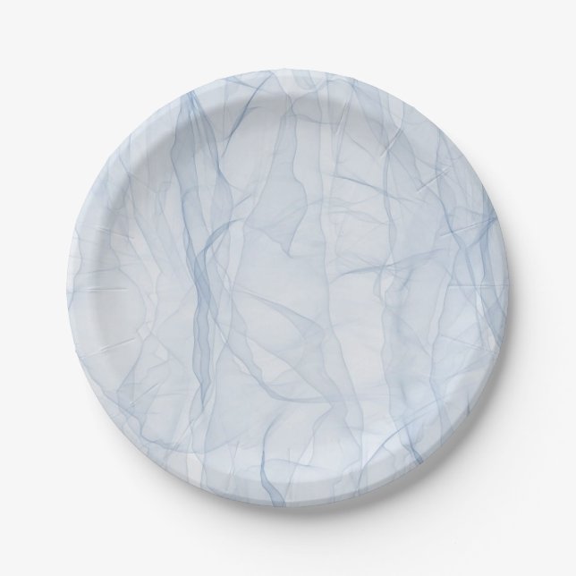 Prato De Papel Padrão de Sombra Azul (Frente)