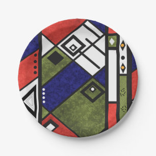 Prato De Papel Padrão de textura tradicional de etno africano se