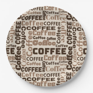 Prato De Papel Padrão de Tipografia de Café Vintage (2)