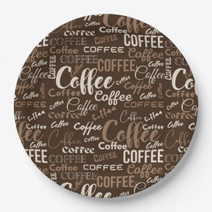 Prato De Papel Padrão de Tipografia de Café Vintage (3)