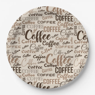 Prato De Papel Padrão de Tipografia de Café Vintage (4)