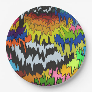 Prato De Papel Padrão de Triquete de Stripe Colorida de Pista Líq