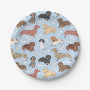 Prato De Papel padrão de variedade dachshund