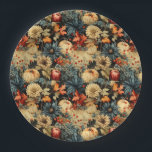 Prato De Papel Padrão de Vintage de Ação de Graças Floral (12)<br><div class="desc">Esta placa de papel é uma mistura harmoniosa de botânicos vegetais antigos e o charme caprichoso de padrões de squash. Traz a beleza do mundo natural para os dedos,  criando uma sinfonia visual. Peça a sua agora!</div>