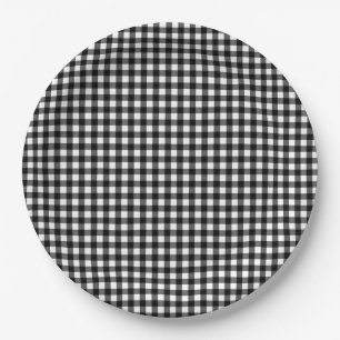 Prato De Papel Padrão de Xadrez de Verificação de Gingham Clássic