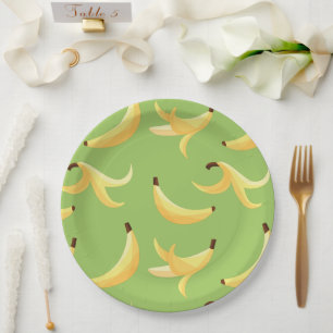 Prato De Papel Padrão divertido de festa com piadas de banana col