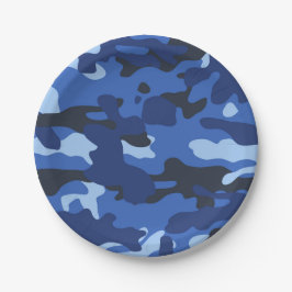 Prato De Papel Padrão do Exército Azul Camo de Camuflagem