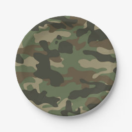 Prato De Papel Padrão do Exército Verde Camo de Camuflagem