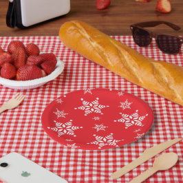 Prato De Papel Padrão do Floco de Neve, Flocos de Neve Brancos, N