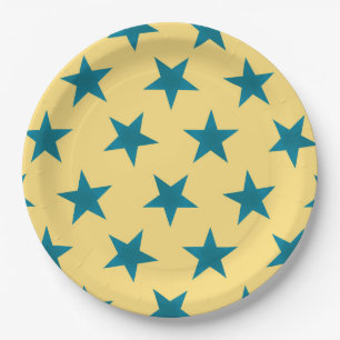 Prato De Papel Padrão Estrelas Douradas 18