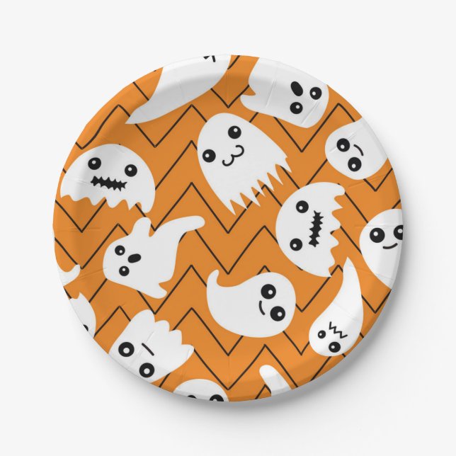 Prato De Papel padrão fantasma (Frente)