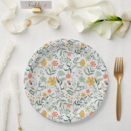 Prato De Papel Padrão Floral Botânico Bonito