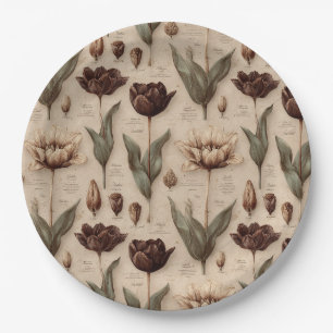Prato De Papel Padrão Floral Botânico Vintage (6)