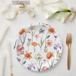 Prato De Papel Padrão Floral de Flor de Castanhol Moderno