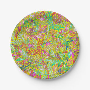 Prato De Papel padrão floral decorativo