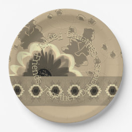 Prato De Papel Padrão Floral Elegante