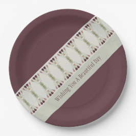 Prato De Papel Padrão Floral Em Cores Mudadas