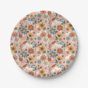 Prato De Papel Padrão Floral Pintado À Mão- 23136