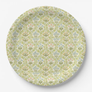 Prato De Papel Padrão floral verde feminino clássico grandmilleni