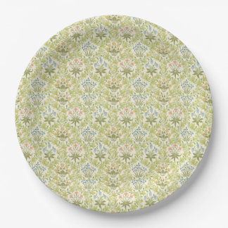Prato De Papel Padrão floral verde feminino clássico grandmilleni