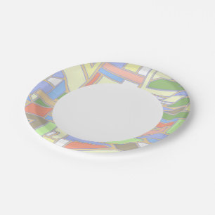 Prato De Papel Padrão geométrico 3