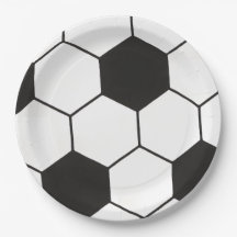 Padrão Geométrico de Bola de Futebol Preto e Branc