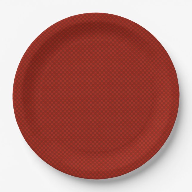 Prato De Papel Padrão geométrico pequeno vermelho (Frente)