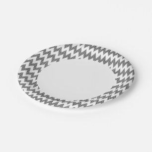 Prato De Papel Padrão geométrico zigzag