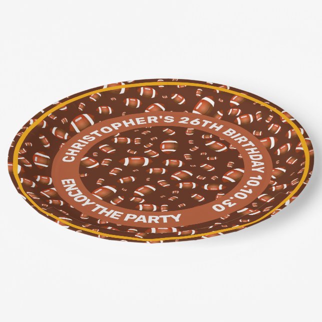 Prato De Papel Padrão Inabalável De Futebol Americano (Inclinado)